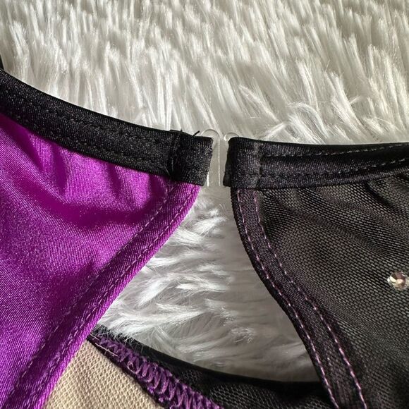 Weissman Dance Costume Long Sleeve Purple Black Womens Size Adult Medium - Picture 5 of 7